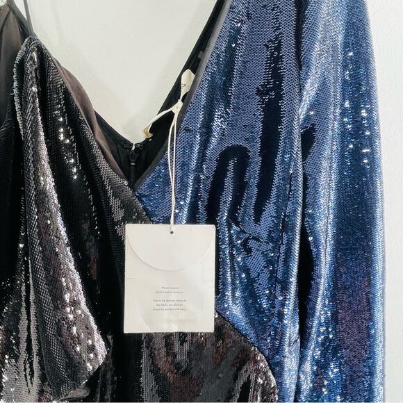 NWT Diane Von Furstenberg DVF Sequin One Shoulder Ruffle Mini Dress 6 - Picture 11 of 16